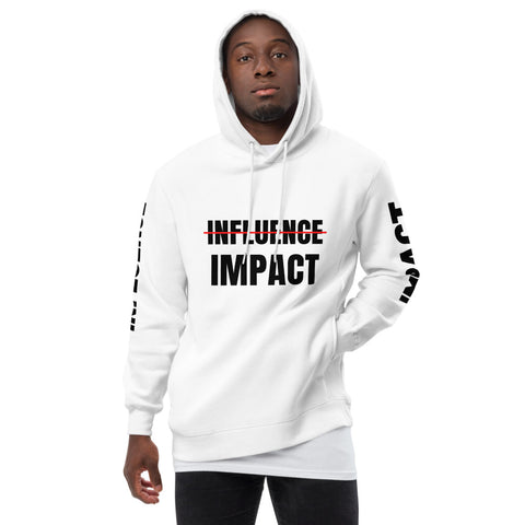 Impact Over Influence (White) - Unisex fashion hoodie