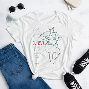 Curve Model (White) - Women's short sleeve t-shirt